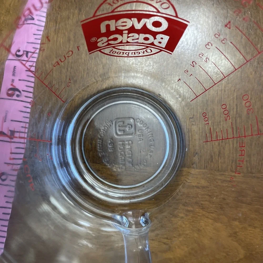 Vintage‎ Anchor Hocking Oven Originals 2 Cup Glass Measuring Cup 498 D Handle
